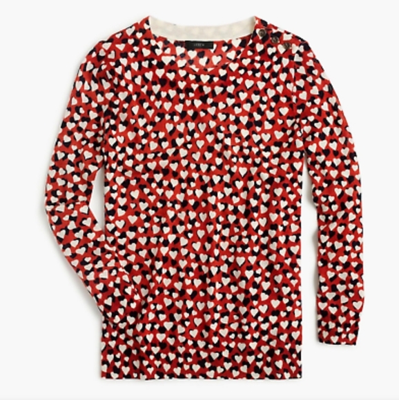 GET READY FOR VALENTINE'S DAY!Marino wool J. Crew Heart Sweater. - Picture 3 of 4